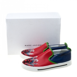 Pre Owned Marc by Marc Jacobs Multicolor Printed Leather Slip On Sneakers Size 38