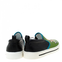 Pre Owned حذاء رياضي مارك باي مارك جاكوبس جلد أخضر مخلب النمر مطبوع سليب أون مقاس 38