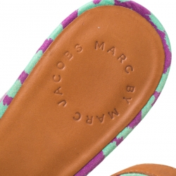 Pre Owned صندل مارك باي مارك جاكوبس قماش نقشة الفهد متعدد الألوان مقدمة مفتوحة بحزام للكاحل نعل سميك كعب روكي مقاس 38