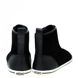 Pre Owned حذاء رياضي مارك باي مارك جاكوبس سويدي أسود وجلد بسحاب أمامي عنق مرتفع مقاس 38