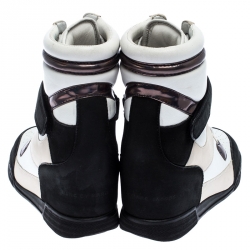 Pre Owned Marc by Marc Jacobs Tri Color Leather Lace Up Wedge Sneakers Size 38