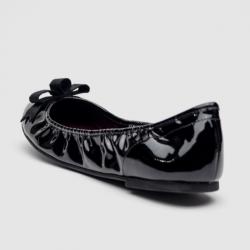 Pre Owned Marc by Marc Jacobs Black Patent Leather Bow Ballet Flats Size 38
