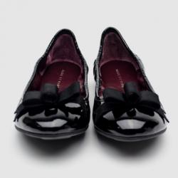 Pre Owned Marc by Marc Jacobs Black Patent Leather Bow Ballet Flats Size 38