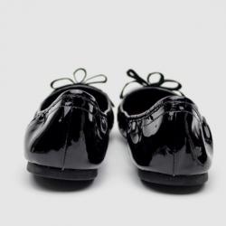 Pre Owned Marc by Marc Jacobs Black Patent Leather Bow Ballet Flats Size 38