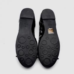 Pre Owned Marc by Marc Jacobs Black Patent Leather Bow Ballet Flats Size 38