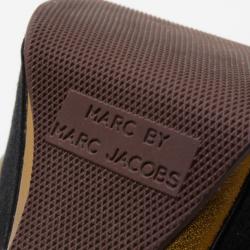 Pre Owned Marc by Marc Jacobs Bronze and Black Platform Sandals Size 37
