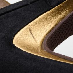 Pre Owned Marc by Marc Jacobs Bronze and Black Platform Sandals Size 37