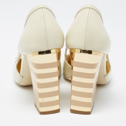 مملوكة مسبقًا Marc by Marc Jacobs Cream Leather Cutout Pumps Size 37