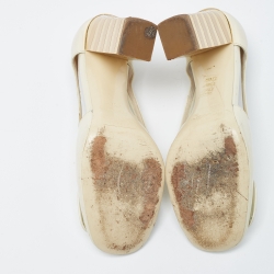 مملوكة مسبقًا Marc by Marc Jacobs Cream Leather Cutout Pumps Size 37