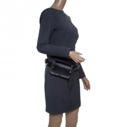 Pre Owned Marc Jacobs Black Leather Quintana Domed Stud Cris Belt Bag