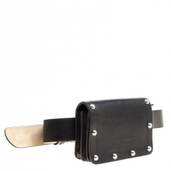 Pre Owned Marc Jacobs Black Leather Quintana Domed Stud Cris Belt Bag