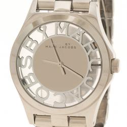 مملوكة مسبقًا Marc By Marc Jacobs Silver Dial Stainless Steel Henry Skeleton Women's Wristwatch 39 mm