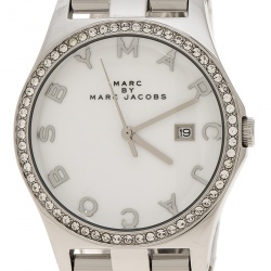 Marc By Marc Jacobs White Stainless Steel Crystal MBM3044 Women's Wristwatch 38 mm