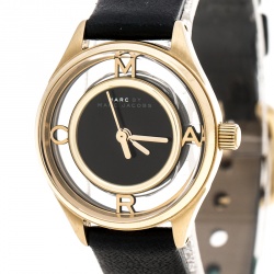 Marc By Marc Jacobs Tether Black Gold Plated MBM1381 Women's Wristwatch 25 mm