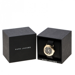 Marc by Marc Jacobs Black Yellow Gold-Plated Stainless Steel Amy MBM1154 Women's Wristwatch 36 mm