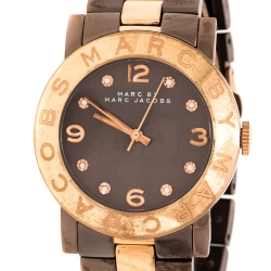 Marc by Marc Jacobs Brown Two-Tone Stainless Steel MBM3195 Women's Wristwatch 36 mm
