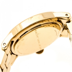Pre Owned Marc by Marc Jacobs White Yellow Gold Plated Stainless Steel Amy MBM3056 Women's Wristwatch 36 mm