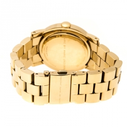 Pre Owned Marc by Marc Jacobs White Yellow Gold Plated Stainless Steel Amy MBM3056 Women's Wristwatch 36 mm