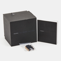 Pre Owned Marc by Marc Jacobs Black Gold Plated Stainless Steel Silicone Pelly MBM2553 Women's Wristwatch 40 mm  