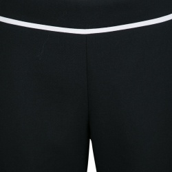 Pre Owned Marc Jacobs Black Doublefaced Wool Contrast Grosgrain Trim Ankle Pants M