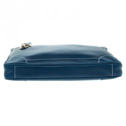 Pre Owned Marc Jacobs Matte Blue Leather The Venetia Ipad Case