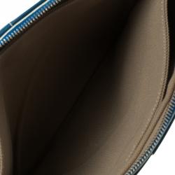 Pre Owned Marc Jacobs Matte Blue Leather The Venetia Ipad Case