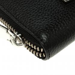 Pre Owned Marc Jacobs Black Leather Gotham Zip Around Wallet