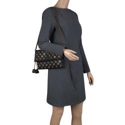 Pre Owned Marc Jacobs Black Leather Eyelets Sandy Shoulder Bag