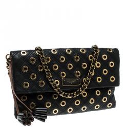 Pre Owned Marc Jacobs Black Leather Eyelets Sandy Shoulder Bag