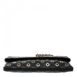 Pre Owned Marc Jacobs Black Leather Eyelets Sandy Shoulder Bag