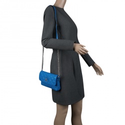 Pre Owned Marc Jacobs Blue Quilted Leather Day To Night Single Crossbody Bag