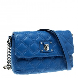 Pre Owned Marc Jacobs Blue Quilted Leather Day To Night Single Crossbody Bag