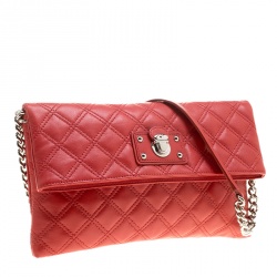 Pre Owned Marc Jacobs Red Quilted Leather Shoulder Bag