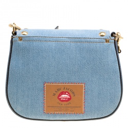 Pre Owned Marc Jacobs Blue Denim Small Studded Nomad Crossbody Bag