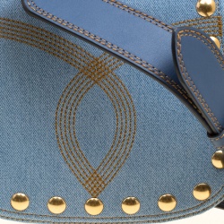 Pre Owned Marc Jacobs Blue Denim Small Studded Nomad Crossbody Bag