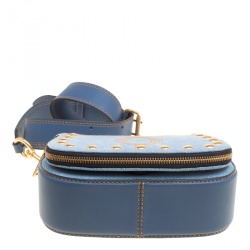 Pre Owned Marc Jacobs Blue Denim Small Studded Nomad Crossbody Bag