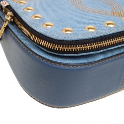 Pre Owned Marc Jacobs Blue Denim Small Studded Nomad Crossbody Bag