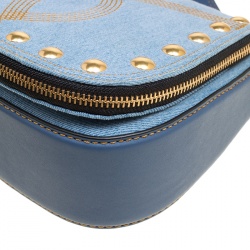 Pre Owned Marc Jacobs Blue Denim Small Studded Nomad Crossbody Bag