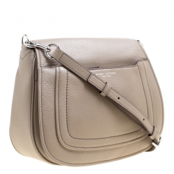 Pre Owned Marc Jacobs Beige Leather Empire City Saddle Crossbody Bag