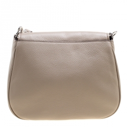 Pre Owned Marc Jacobs Beige Leather Empire City Saddle Crossbody Bag