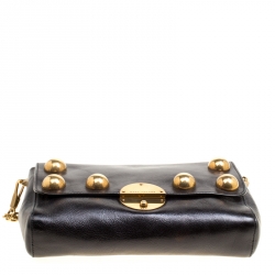 Pre Owned Marc Jacobs Black Leather Small Studded Gotham Shoulder Bag