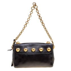 Pre Owned Marc Jacobs Black Leather Small Studded Gotham Shoulder Bag