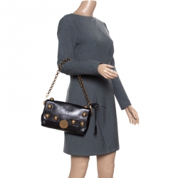 Pre Owned Marc Jacobs Black Leather Small Studded Gotham Shoulder Bag