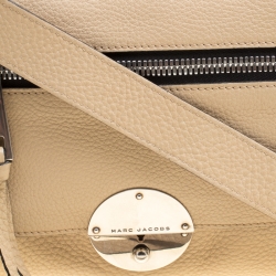 Pre Owned Marc Jacobs Beige Pebbled Leather Small Big Apple Gotham Shoulder Bag