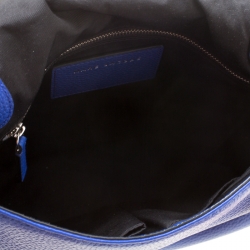 Pre Owned Marc Jacobs Blue Leather Recruit Nomad Saddle Shoulder Bag