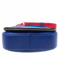 Pre Owned Marc Jacobs Blue Leather Recruit Nomad Saddle Shoulder Bag