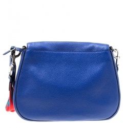 Pre Owned Marc Jacobs Blue Leather Recruit Nomad Saddle Shoulder Bag