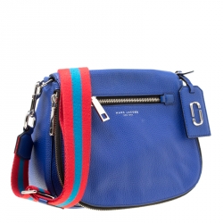 Pre Owned Marc Jacobs Blue Leather Recruit Nomad Saddle Shoulder Bag