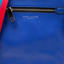 Pre Owned Marc Jacobs Blue Leather Recruit Nomad Saddle Shoulder Bag