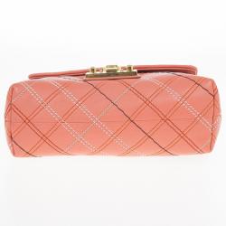 Pre Owned Marc Jacobs Multicolor Stitched Detail Logo Imprinted Shoulder Bag